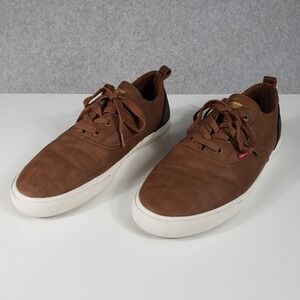 Levi's Mens 51885509H Brown Synthetic Leather Low Top Sneakers Size 10 Casual